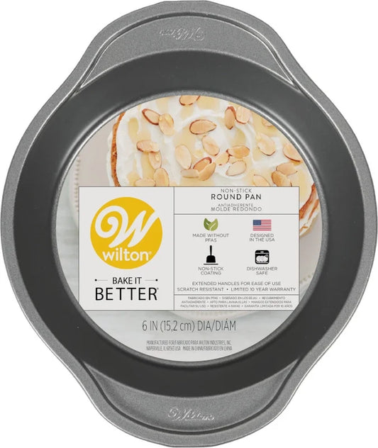 (2 Pack)  Bake It Better Non-Stick 6-Inch round Cake Pan 6X2 Baking Pan