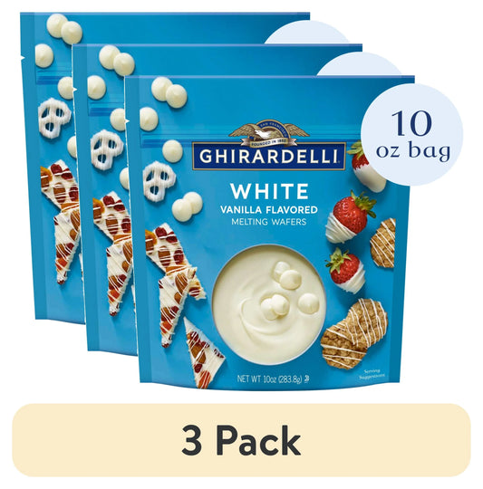 (3 Pack)  White Vanilla Flavored Melting Wafers, 10 Oz Bag